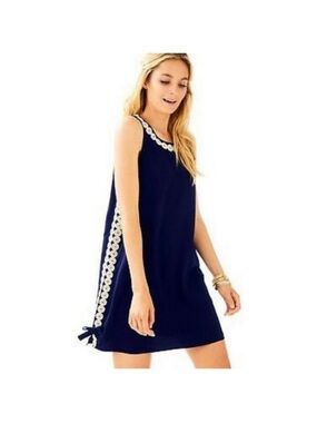 Lilly Pulitzer Stella Navy Shift Mini Dress size 12 EUC